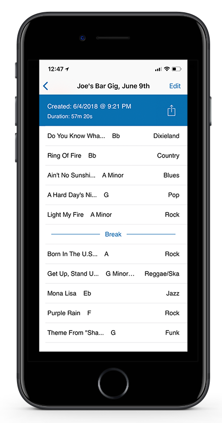 Set List Mockup Set List Mockup